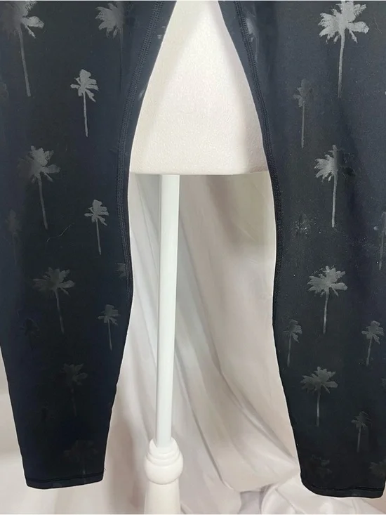 Spiritual Gangster Palm-Print Leggings Black on Black Palm Trees Med Yoga Gym - Picture 5 of 8